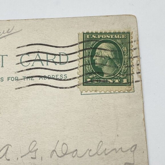 Vintage Malone NY Postcard Main Street west from Post Office‎ Posted 1920 - Picture 8 of 11